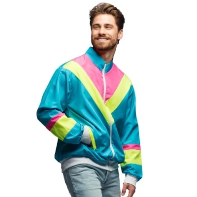 Afbeelding van Boland Trainingsjasje Retro dude neonblauw (M) Volwassenen