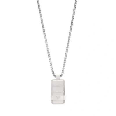 Afbeelding van Emporio Armani heren Eagle ketting met hanger EGS3078040 in de kleur Zilver