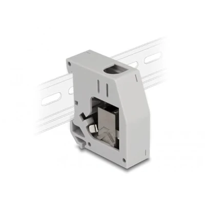Afbeelding van Delock Top hat rail adapter met Keystone module RJ45 bus naar Cat.6A (Houder voor module), Netwerk accessoires