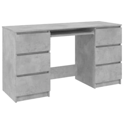 Afbeelding van Schrijftafel 140x50x77 cm bewerkt hout betongrijs