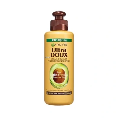 Image de Garnier Ultra Doux À l&#039;Huile d&#039;Avocat et Beurre de Karité Crème soin sans rinçage Cheveux bouclés à frisés 200 ml