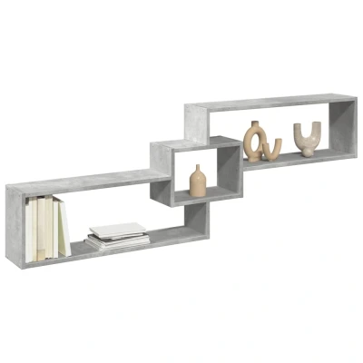 Afbeelding van vidaXL Wandkast 158x18x53 cm bewerkt hout betongrijs