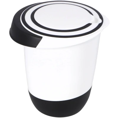 Afbeelding van Basic Mengkom Met Deksel 1.5L Wit/Zwart