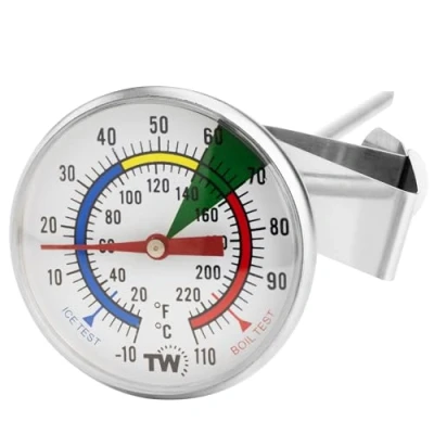 Afbeelding van Koffiemelkthermometer met 175 mm roestvrijstalen sonde koffiethermometer clip professionele melktemperatuur Barista schuimthermometer koffiemachine accessoires