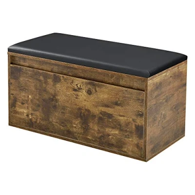 Afbeelding van Opbergbank schoenenkast met lade 80x39x45 cm eiken zwart