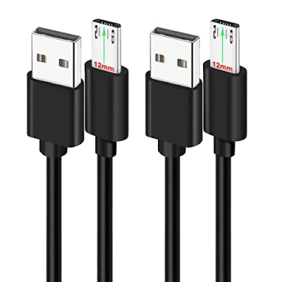 Afbeelding van 2 x 1 m micro USB kabel met extra lange punt voor Blackview OSCAL S60 (Pro) BV4000 BV4900 BV4900s BV5500 Plus BV5800 BV6000 BV6000sOukitel WP12 WP8 Pro WPP2 6Ulefonon e Armor X9 X7 X6 X5