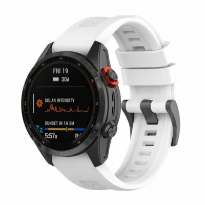 Afbeelding van Siliconen sportbandje Wit Garmin Approach S60 &amp; S62 / Instinct 2 (Solar)