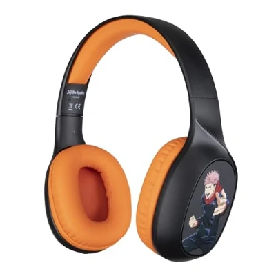 Image de Casque Gaming Bleutooth Jujutsu Kaisen Noir Et Orange