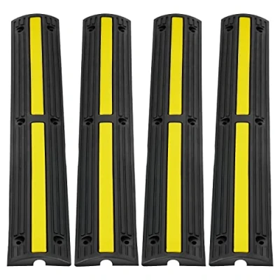 Image de VEVOR Rampe de Protection Câble 4PCS Passage Sol 1 Canal 3x2 cm Capacité Charge 8 164 kg Passe Ralentisseur Couverture Fil