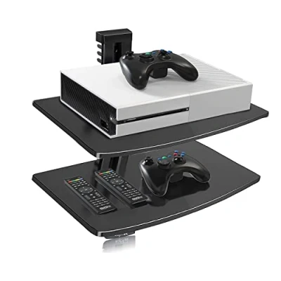 Afbeelding van Suptek 2 drijvende planken voor dvd spelers/kabeldozen/spelconsoles/tv accessoires CS202, zwart