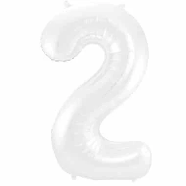 Image de Feuille de ballon Figure 2 Matte Blanc Métallique 86cm