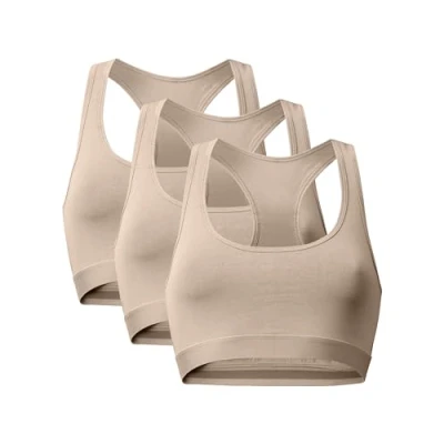 Afbeelding van DANISH ENDURANCE Damesbralettes van biologisch katoen, comfortabel, zacht, zonder beugel, 1 of 3 stuks, Beige