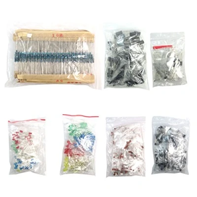 Afbeelding van DollaTek Electronic Components Package (in totaal 1390 stuks) LED diodes, 30 waarden weerstanden, elektrolytische condensatorpakket, keramische condensatoren, gemeenschappelijke