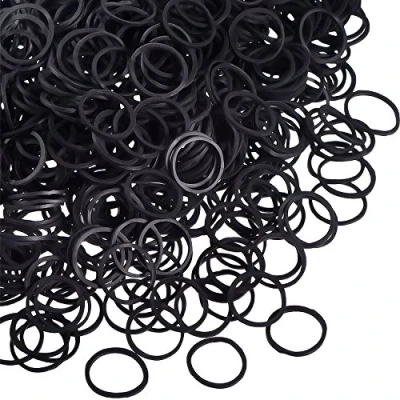 Afbeelding van 1000 stuks mini elastiekjes van zacht rubber voor kinderhaar, vlechten, bruiloftskapsels en meer (zwart)