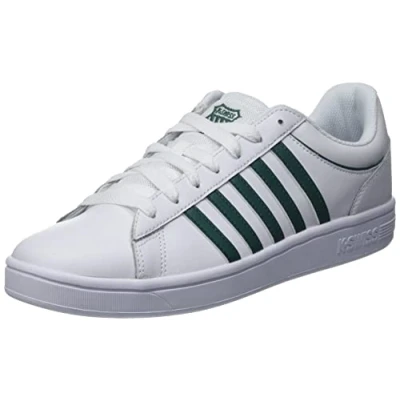 Afbeelding van K SWISS Court Winston Sneakers laag, Heren, Maat: 44, White/posy green Leer en imitatieleer