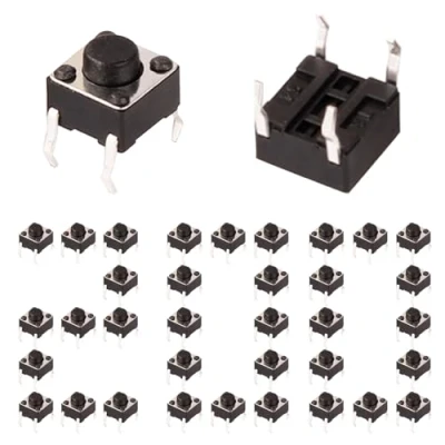 Afbeelding van Set van 200 tijdelijke Touch schakelaars, 6 x 5 mm, PCB Momentary Tactiele Push Button Switch SPST Miniatuur / Mini Micro Kleine (4 pins)