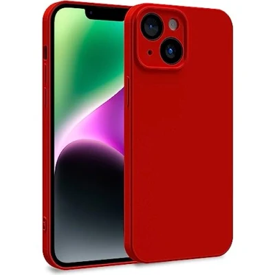 Afbeelding van MyGadget Beschermhoes compatibel met Apple iPhone 14, zachte en soepele hoes van TPU, microvezelvoering, extra dun licht, rood