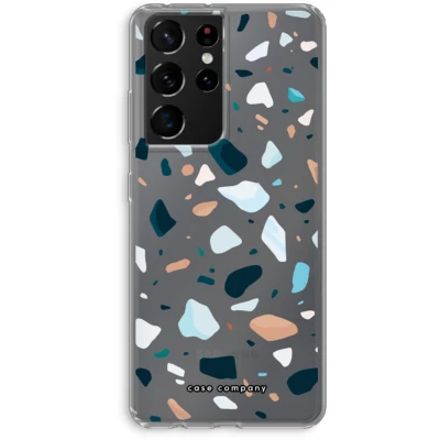Afbeelding van Case Company® hoesje geschikt voor Samsung Galaxy S21 Ultra Terrazzo N13 Soft Cover Telefoonhoesje Bescherming aan alle Kanten en Schermrand