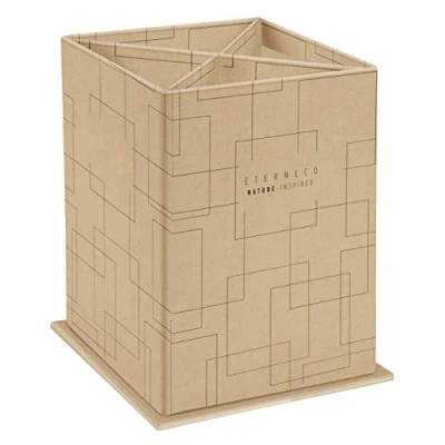 Afbeelding van Exacompta Art. Nr. 67847D karton met 8 vierkante pennenkokers 4 vakken van Eterneco afmetingen: 8,5 x 11 cm kleur: bruin geometrische motieven