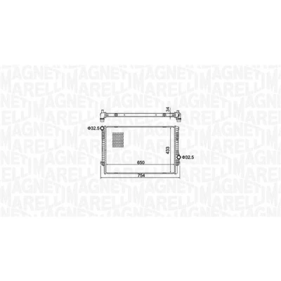 Afbeelding van MAGNETI MARELLI 350213156200 Radiateur 650 433 34 Koelribben mechanisch gelast VOLKSWAGEN: Golf 7, 7 Variant, Passat B8 SEAT: Ateca