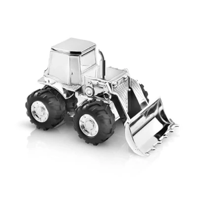 Afbeelding van Zilverstad Money box Tractor 14x8x9cm silver colour