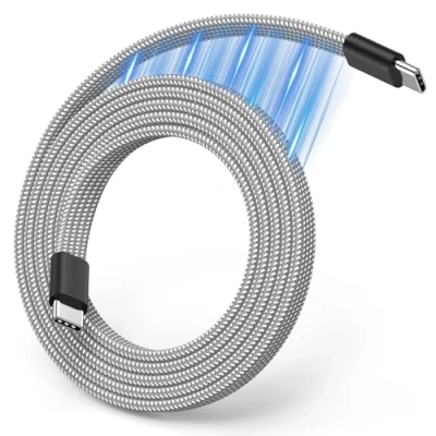 Afbeelding van Magtame Magnetische USB C naar kabel 60W (3A) 1m intrekbare type snellaadkabel flexibele compatibel met telefoon 15 Pro Max, Samsung, Pad zilver