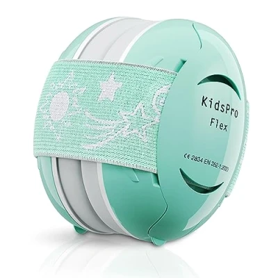 Afbeelding van Senner ® KidsPro Flex Gehoorbescherming voor kinderen Hoogwaardige kleine flexibele hoofdtelefoon met ruisonderdrukking Perfect feestjes, sport en concerten, Mint groen