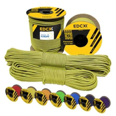 Afbeelding van EdcX 3 mm nylon paracord 425 (15, 30, 50 en 100 m) type II, 100% touw, touw in vele kleuren (geel, 30