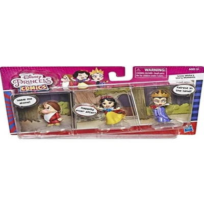 Afbeelding van Disney Princess Comics Dolls, Snow White&#039;s Story Moments Number 1 Wish with Evil Queen and Grumpy, 3 Collector Toy Figures Comic Strip