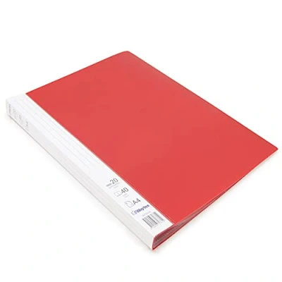 Afbeelding van Waytex 931331R documentenhoes A4, 40 pagina&#039;s, premium kwaliteit, ondoorzichtig, identificeerbaar, 20 transparante hoezen, rood