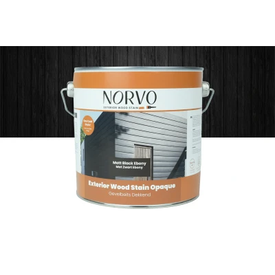 Afbeelding van Wovar Norvo Gevelverf Dekkend Mat Zwart Ebony Gevelbeits 2,5 liter