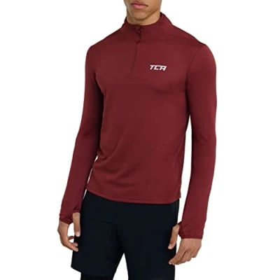 Afbeelding van Cloud Fleece 1/4 Rits Top met Ritszak voor Heren Cabernet (Dunkelrood), L