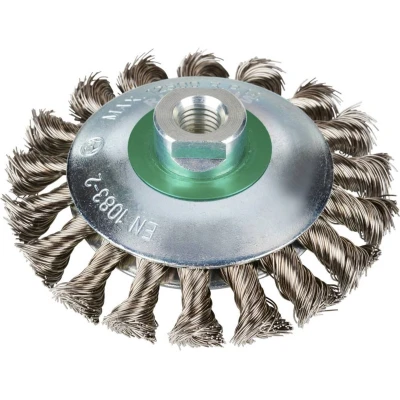 Afbeelding van Rhodius 353093 EKBZ, 8 stuks kegelborstel 115 x 15 20 M14 mm, geklopt, Topline, Made in Germany, voor roestvrij staal, staal stuk(s)