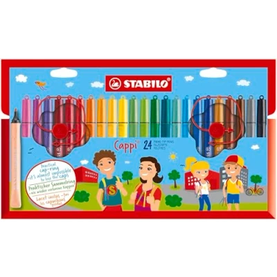 Afbeelding van Viltstift STABILO Cappi 168/24 medium assorti etui à 24 stuks