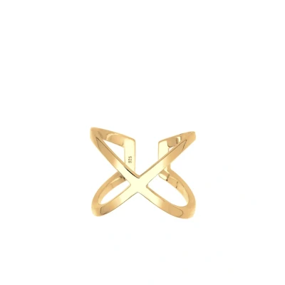 Afbeelding van Elli Cross Ring goldcoloured, Dames, Maat: 54, Gold coloured