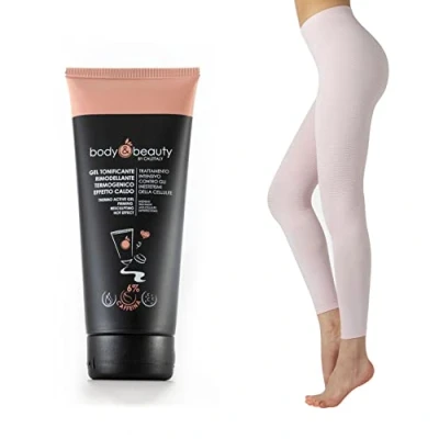 Afbeelding van CALZITALY Anti cellulitisbehandeling, verstevigende pyjama, activeert microcirculatie, modder en cafeïne verwarmende gel., Gel+Pigiama Rosa Pack, XXL
