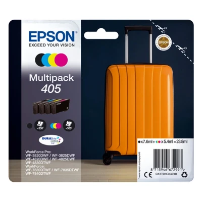 Image de Epson 405 Pack de 4 noir, jaune, cyan, magenta original cartouche d&#039;encre pour WorkForce WF 7310, 7830, 7835, 7840; Pro 3820, 3825, 4820, 4825, 4830, 7840