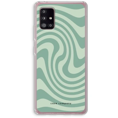 Afbeelding van Case Company® hoesje geschikt voor Samsung Galaxy A51 5G Swirl Groen Soft Cover Telefoonhoesje Bescherming aan alle Kanten en Schermrand