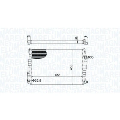 Afbeelding van MAGNETI MARELLI 350213152000 Radiateur 651 453 34 Koelribben mechanisch gelast ALFA ROMEO: 159 Sportwagon