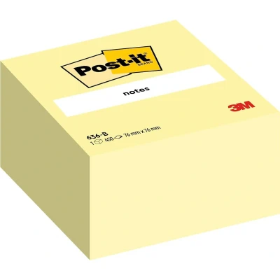 Afbeelding van Memoblok 3M Post it 636 76x76mm kubus geel