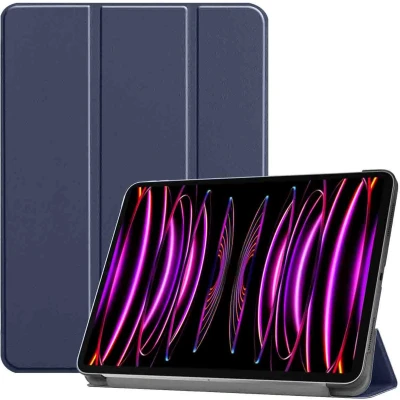 Afbeelding van iMoshion Tablet Hoes Geschikt voor iPad Pro 12.9 (2022) / (2021) Trifold Bookcase Donkerblauw