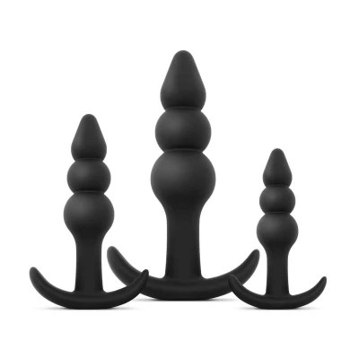 Afbeelding van EasyToys Butt Plug Trio Zwart Levensecht Gevoel
