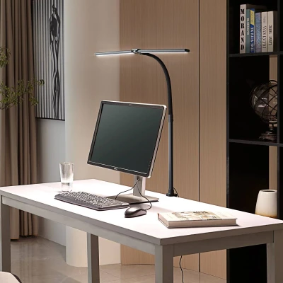 Afbeelding van Lindby LED klemlamp Nilay, hoogte 97,5 cm, CCT, thuiskantoor