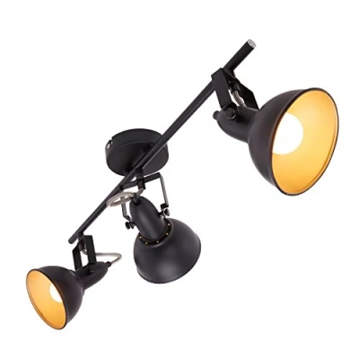 Afbeelding van Briloner Leuchten SOFT Plafondlamp 3 lichts Spots kantelbaar E14 Metaal Zwart goud