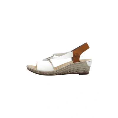 Afbeelding van Rieker Sandalen met sleehak, Dames, Maat: 39, Blanc Kunststof