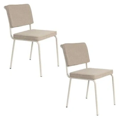 Afbeelding van Zuiver Buddy Eetkamerstoelen Beige Set van 2