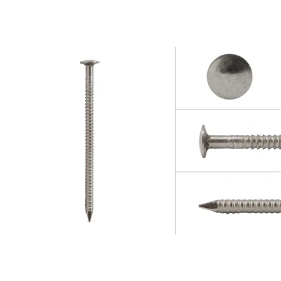 Afbeelding van Wovar Bolkop Ringnagels voor Gevelbekleding RVS A4 2.6 x 50 Doos 500 Gram