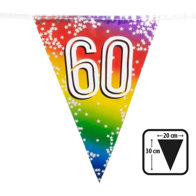 Afbeelding van Boland Folievlaggenlijn &#039;60&#039; Multi Regenboog