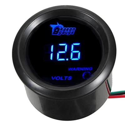 Afbeelding van Mintice™ 2&quot;, 52 mm, Zwarte Auto Digitale Motor, blauwe ledlamp, Voltmeter