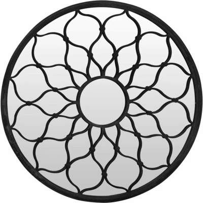 Afbeelding van VidaXL Tuinspiegel rond 40x3 cm ijzer zwart